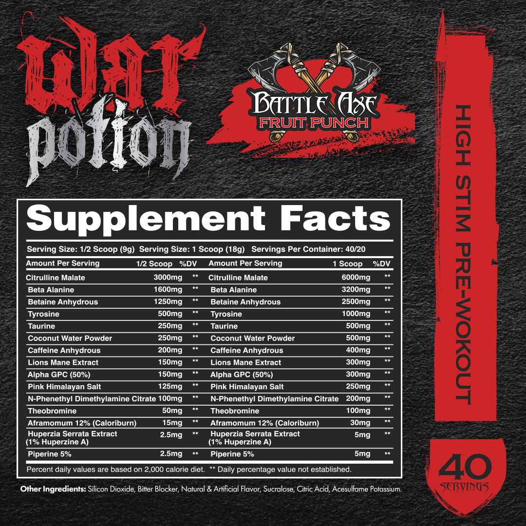 War Potion Pre-Workout: Battle Axe Fruit Punch
